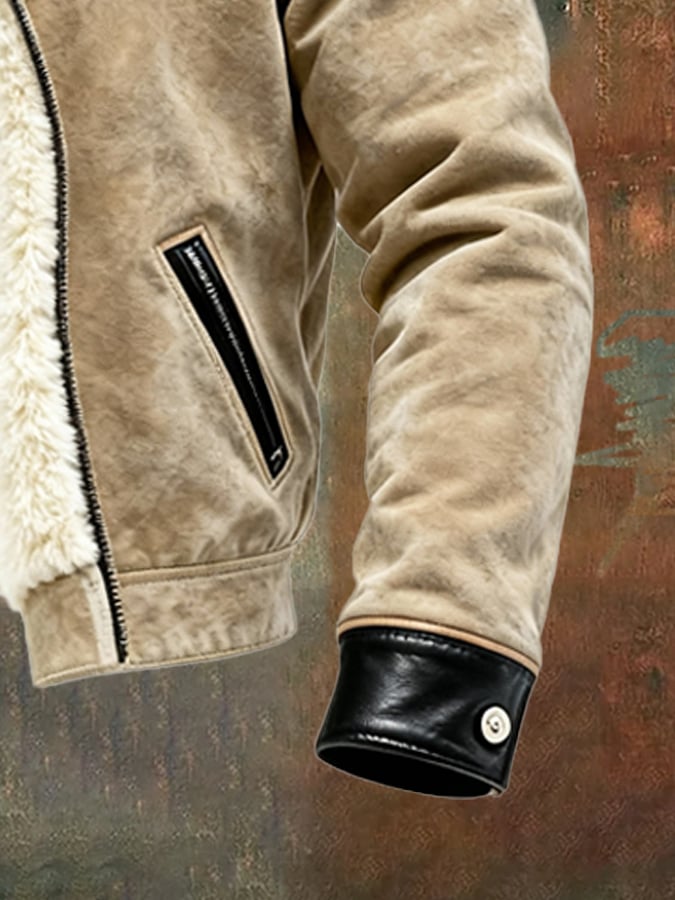 Retro suede warm outdoor jacket with zip for men | Last Day 80% Off!