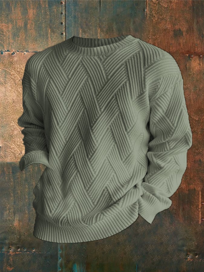Men's Plaid Print Round Neck Casual Sweatshirt Last Day 80% Off!