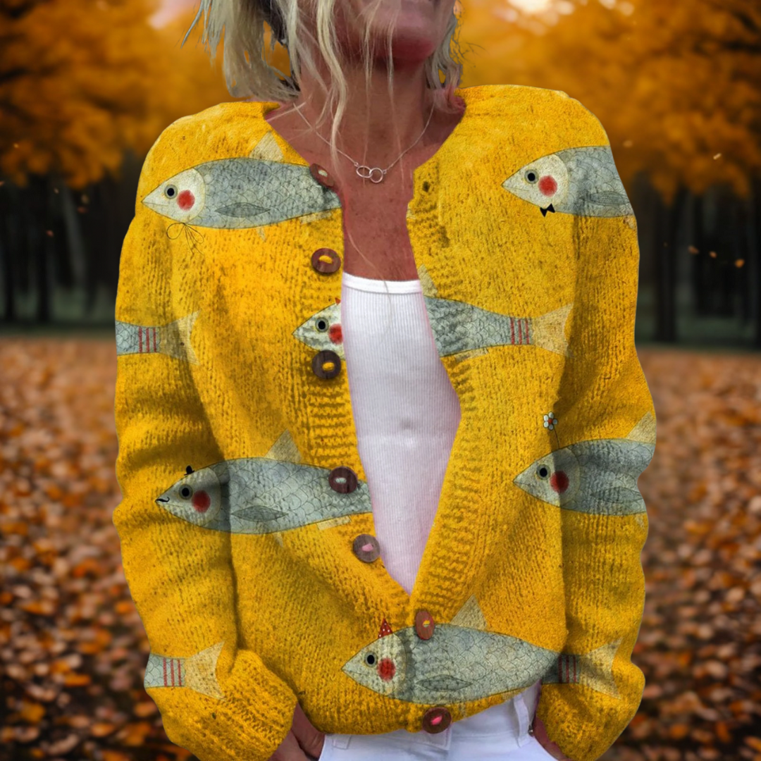 Bella | Sardines Art Cardigan | Last Day 80% Off!
