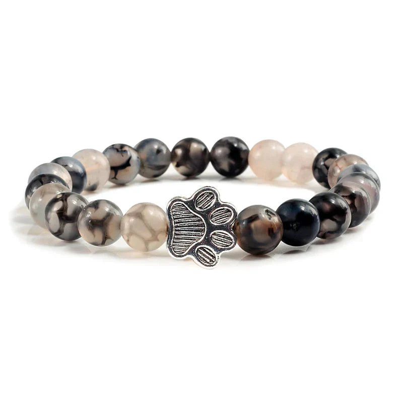Beaded Paw Bracelet – Natural Stone Design | Last Day 80% Off!