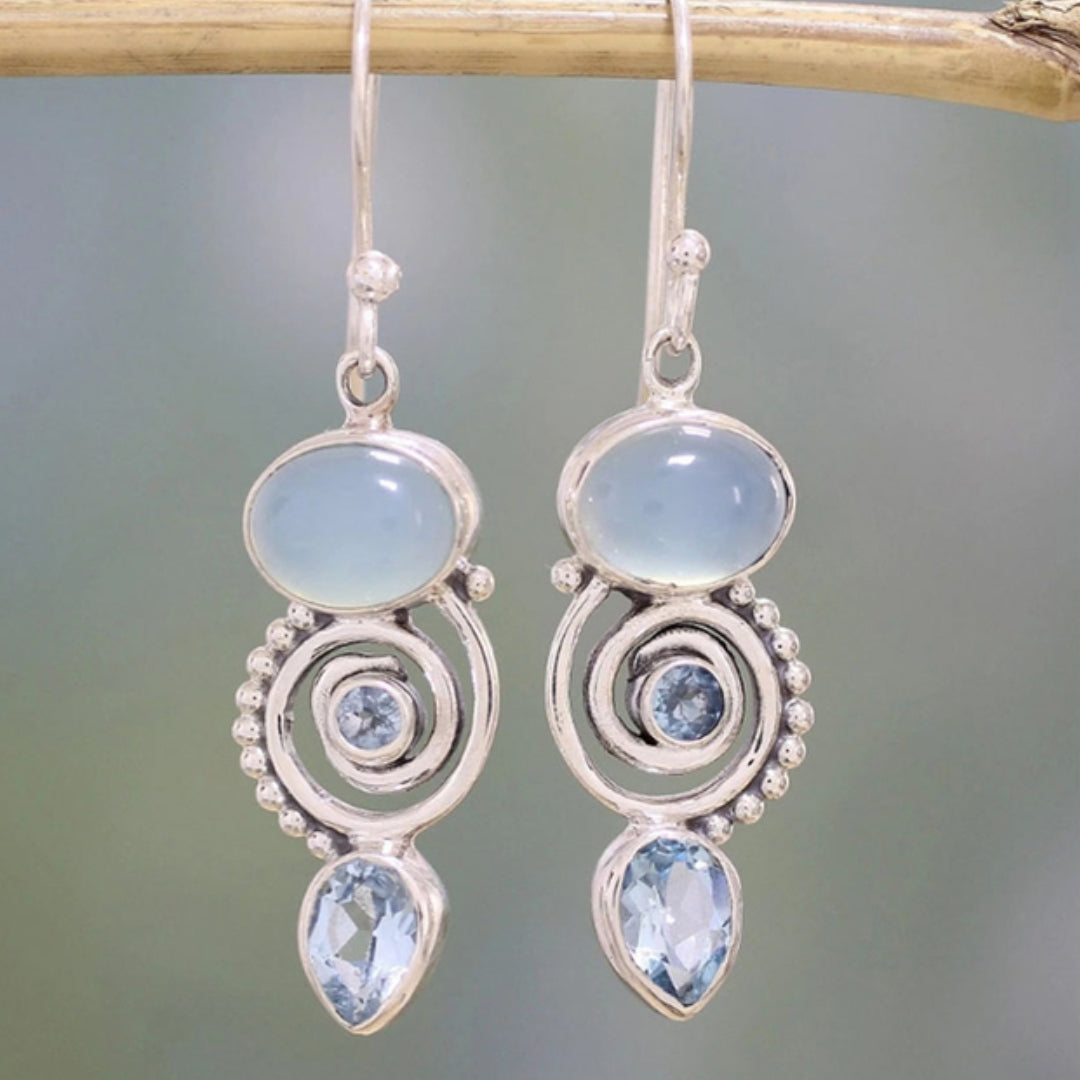 Exclusive Vintage Silver Moonstone Earrings | Last Day 80% Off!