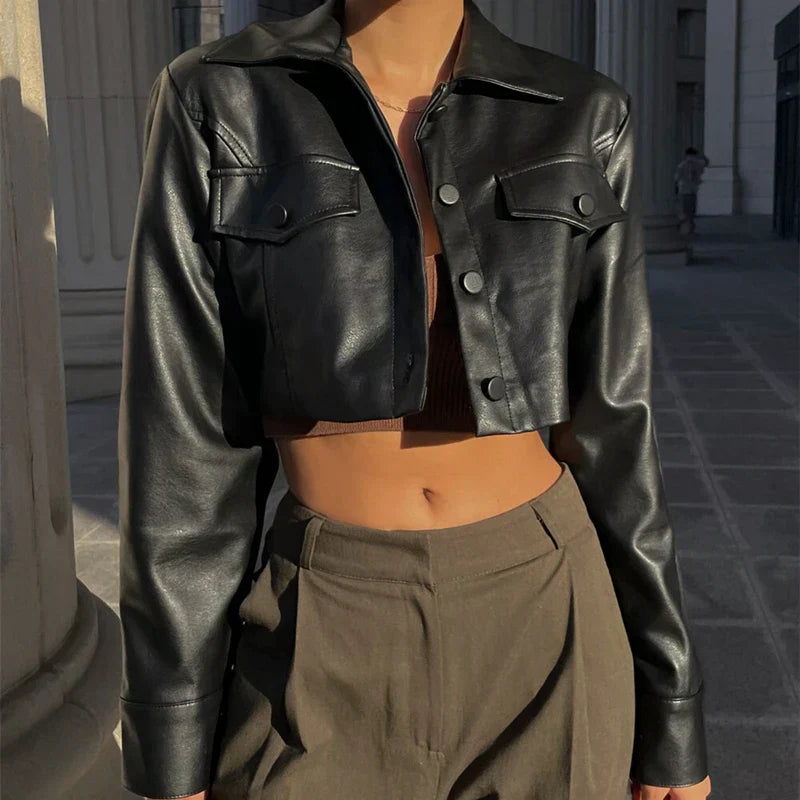 Élise™ | Elegant Faux Leather Jacket | Last day 80% off!