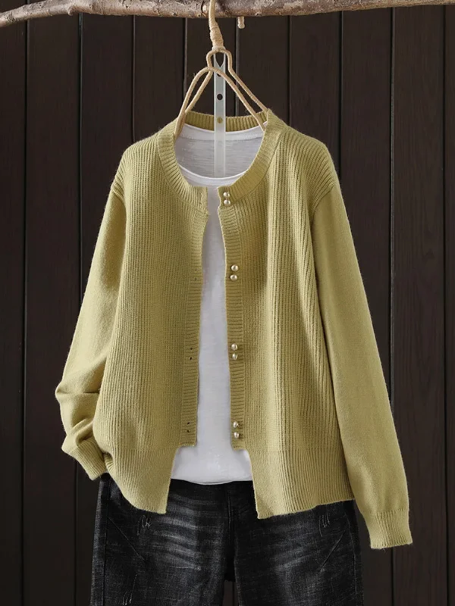 Elara™ - Pearl Button Cardigan | Last Day 80% Off!