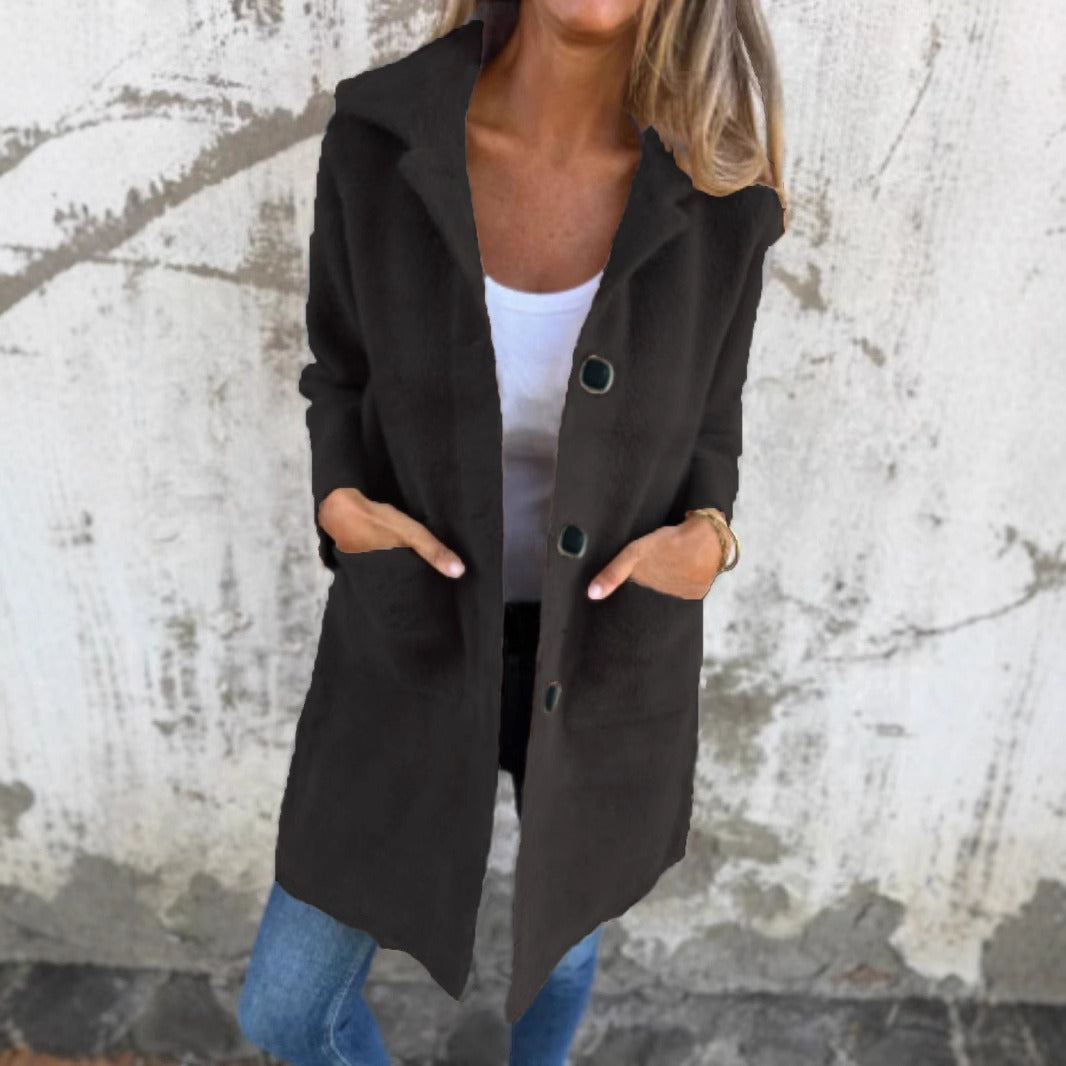 Marce | Casual Single-Breasted Thick Coat With Lapels | Last day 80% off!