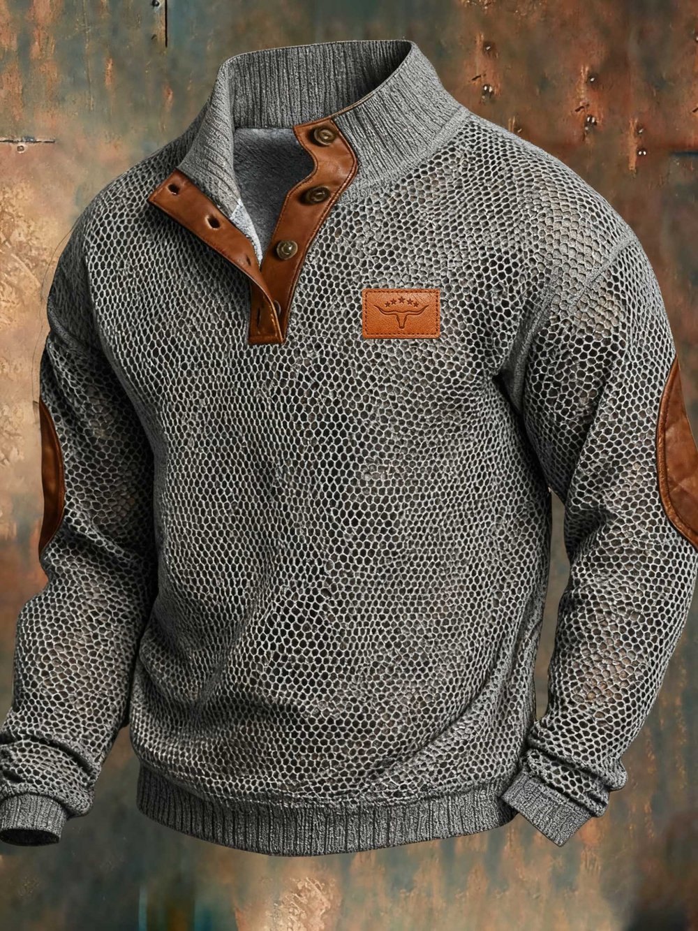 Men's sweatshirt with long sleeves and vintage print | Last Day 80% Off!