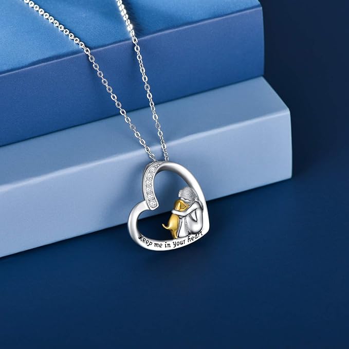 925 Sterling Silver Necklace – Heart & Dog Design with Zirconia | Last Day 80% Off!
