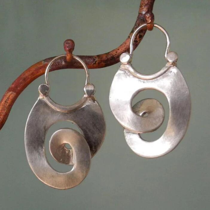 Vintage Silver Spiral Earrings | Last Day 80% Off!