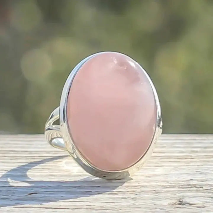 Vintage Rose Quartz Ring in Sterling Silver | Last day 80% off!