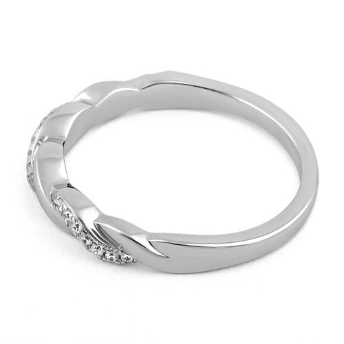 Sterling Silver Braided CZ Ring | Last day 80% off!