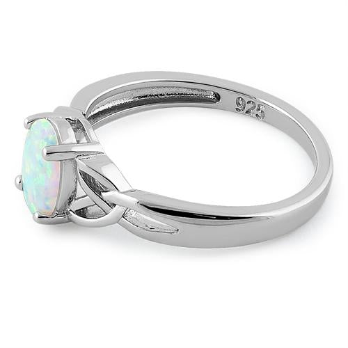 Sterling Silver White Lab-Opal Ring | Last day 80% off!