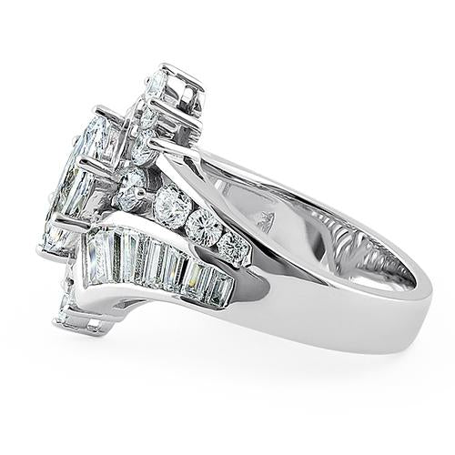 Sterling Silver Marquise CZ Engagement Ring | Last day 80% off!