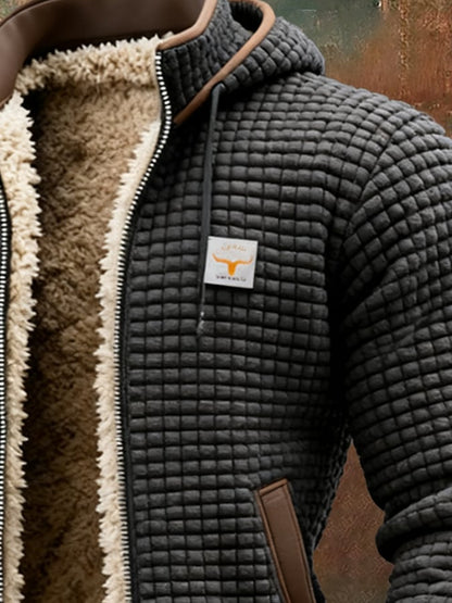 Men's outdoor jacket with retro structure and square check pattern | Last Day 80% Off!