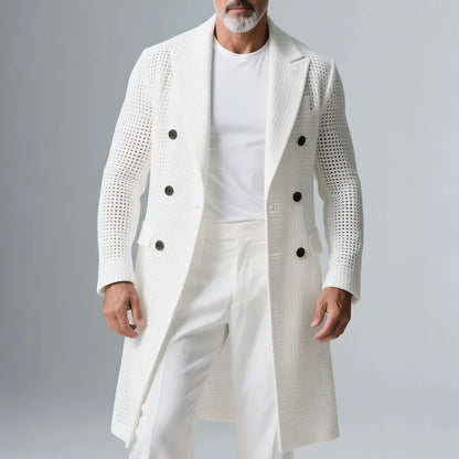 Men's Hollow Out Double-Breasted Overcoat