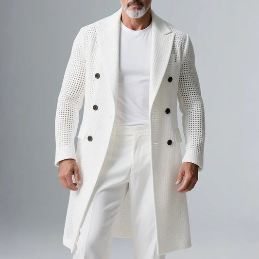 Men's Hollow Out Double-Breasted Overcoat