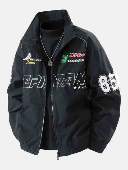 Relaxed Fit Embroidered Racing Jacket | Last day 80% off!
