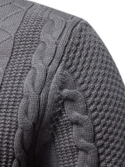 Twist Jacquard Zip-Up High Collar Sweater | Last day 80% off!