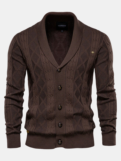 Geometric Jacquard Shawl Collar Vest Sweater | Last day 80% off!
