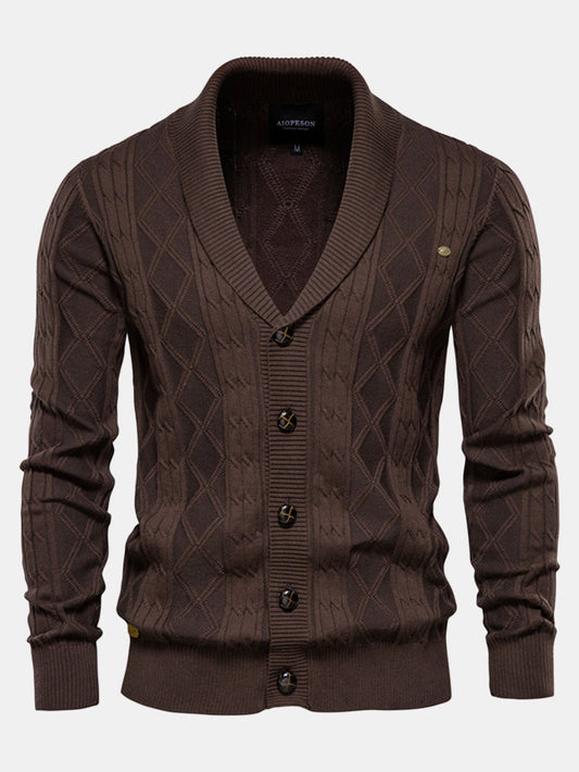 Geometric Jacquard Shawl Collar Vest Sweater | Last day 80% off!
