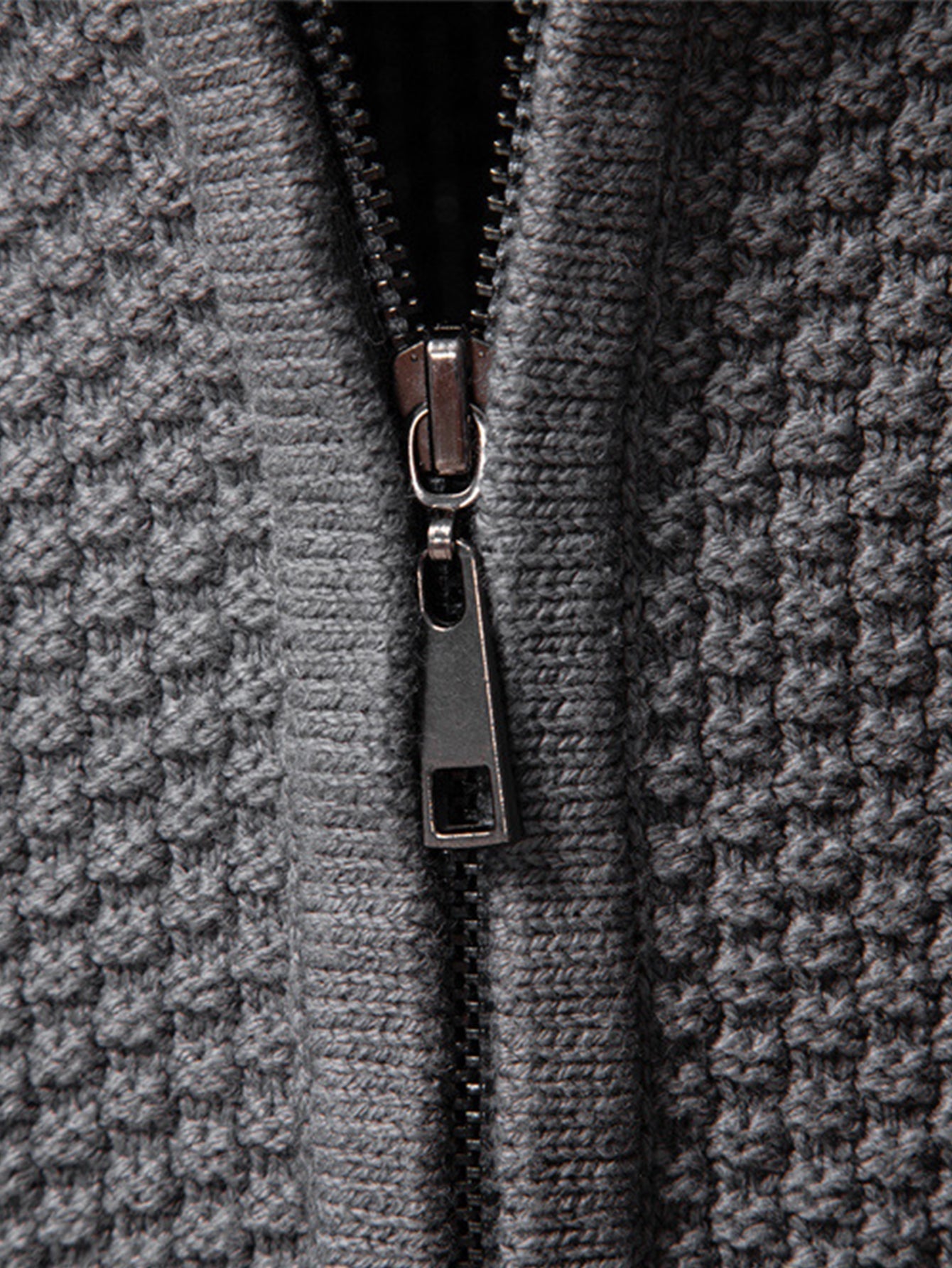 Twist Jacquard Zip-Up High Collar Sweater | Last day 80% off!