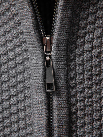 Twist Jacquard Zip-Up High Collar Sweater | Last day 80% off!