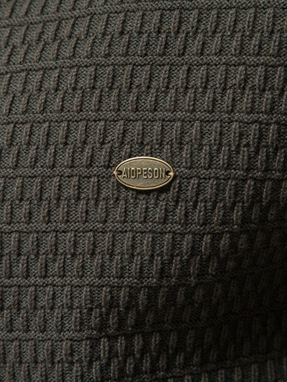 Knitted sweater with structured stand-up collar and buttons | Last day 80% off!