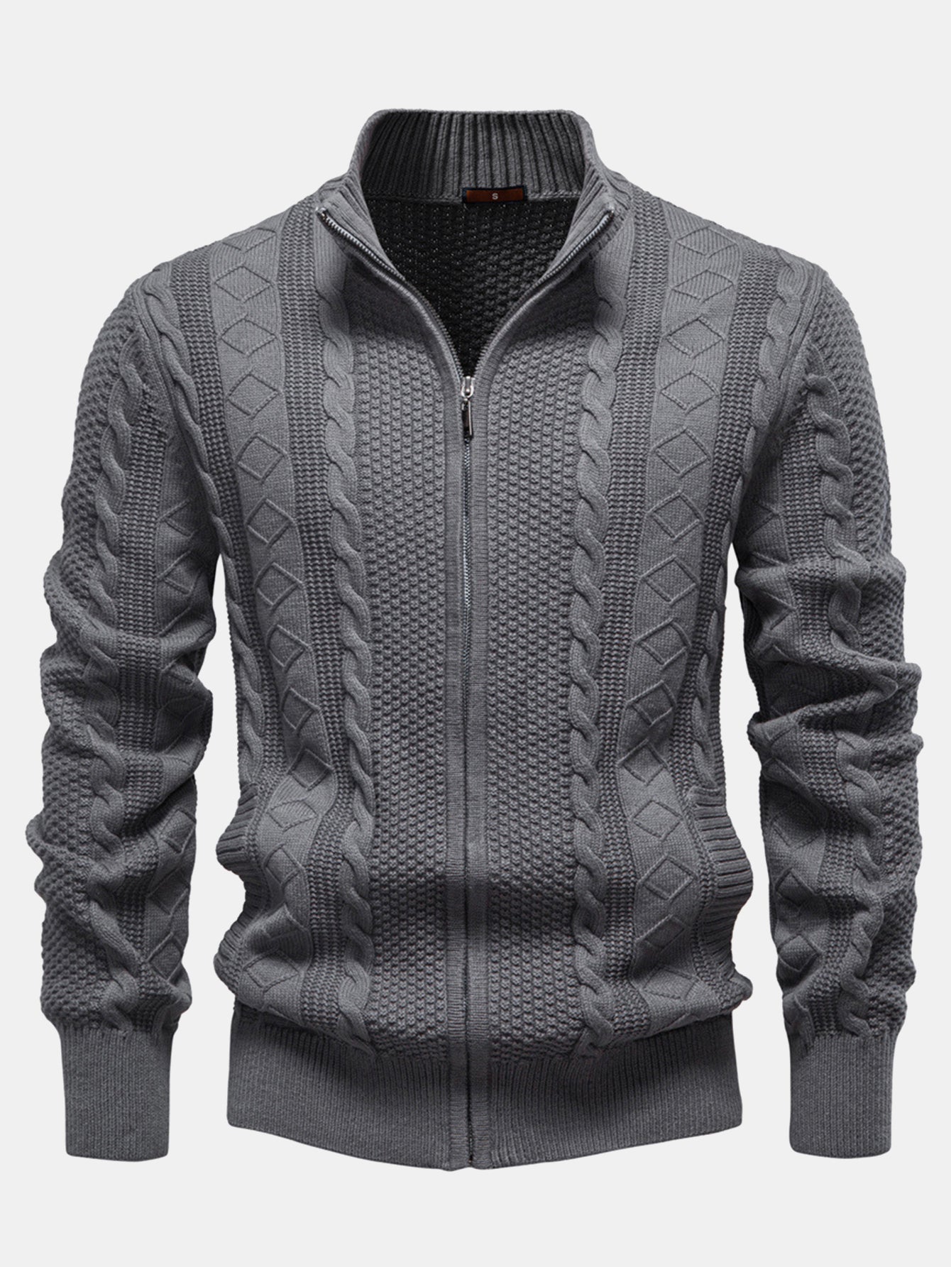 Twist Jacquard Zip-Up High Collar Sweater | Last day 80% off!