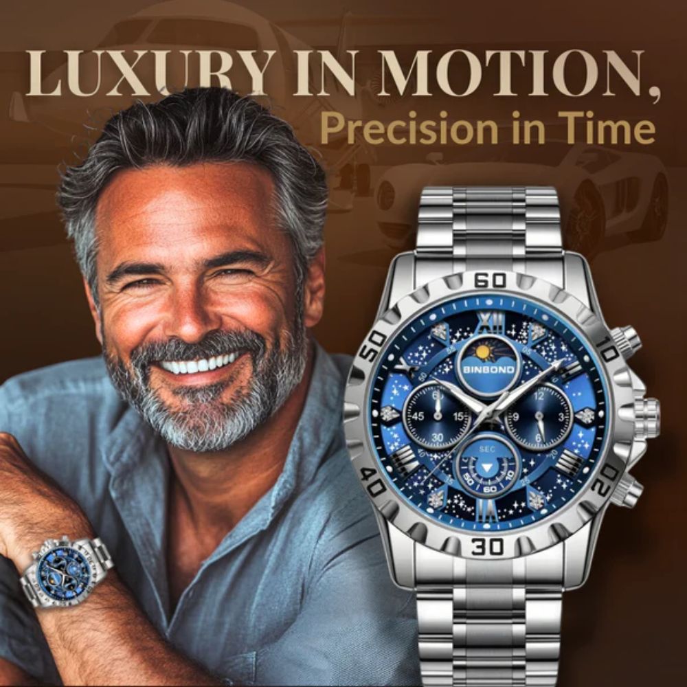 Luxury Chronograph Watch with Metal Band | Last day 80% off!