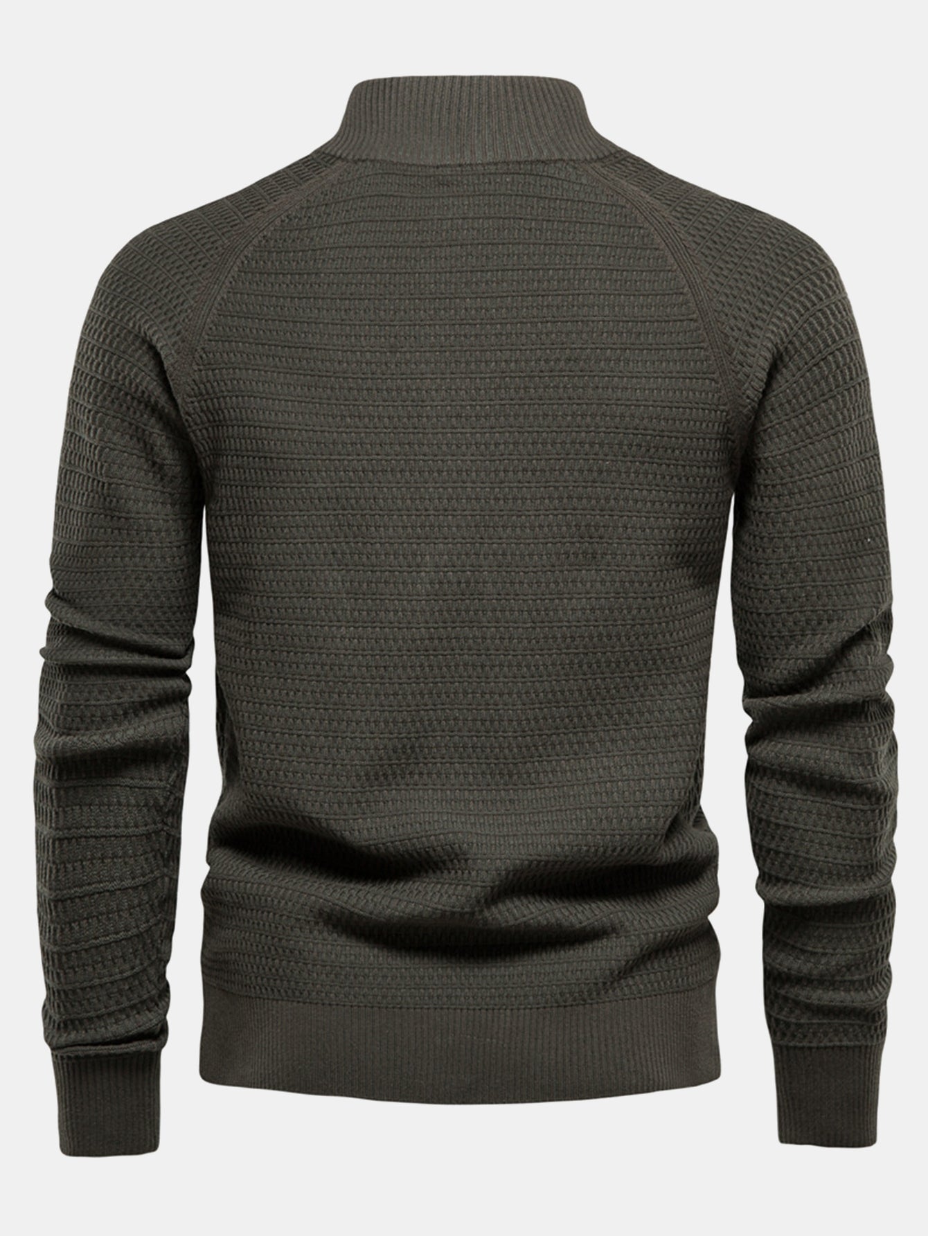 Knitted sweater with structured stand-up collar and buttons | Last day 80% off!