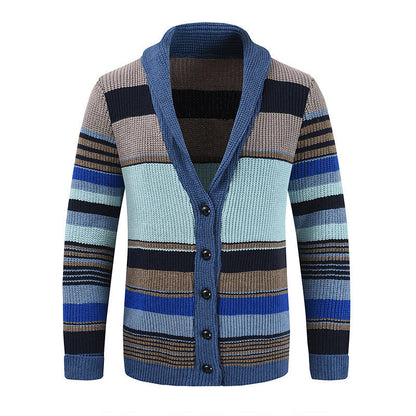 Men's Colourblock Lapel Sweater Jacket 02918584X | Last day 80% off!