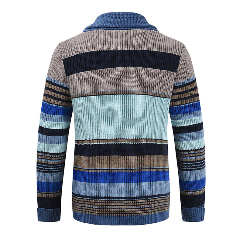 Men's Colourblock Lapel Sweater Jacket 02918584X | Last day 80% off!