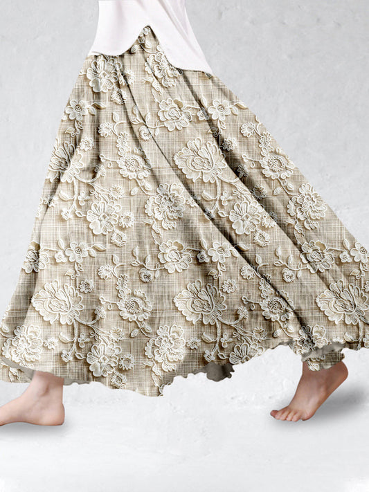 Caliane - Petal Lace Print Skirt | Last Day 80% Off!