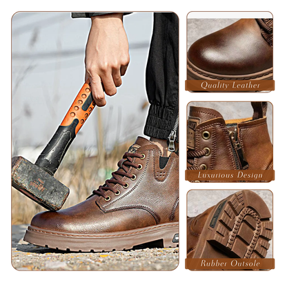 Walter | Cool Lace-Up Boots With Side Zip For Men | Last day 80% off!