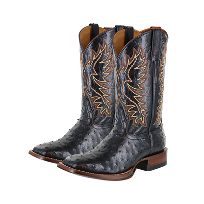 Gustav | Mid-calf Embroidered Leather Boots | Last day 80% off!