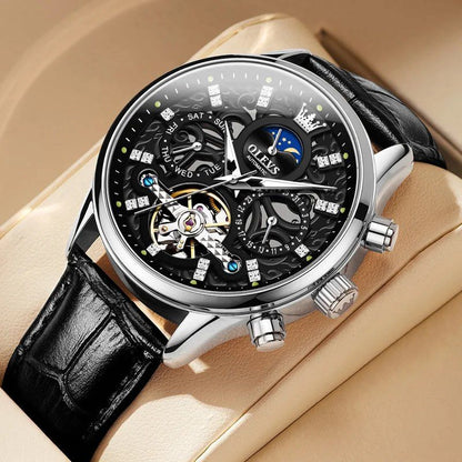 Automatic Mechanical Watch with Leather Strap™ - Wilson | Last Day 80% Off!