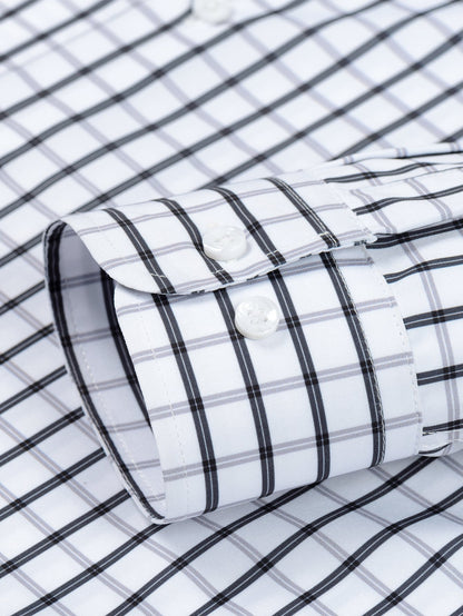 Button-down long-sleeve checked shirt | Last day 80% off!