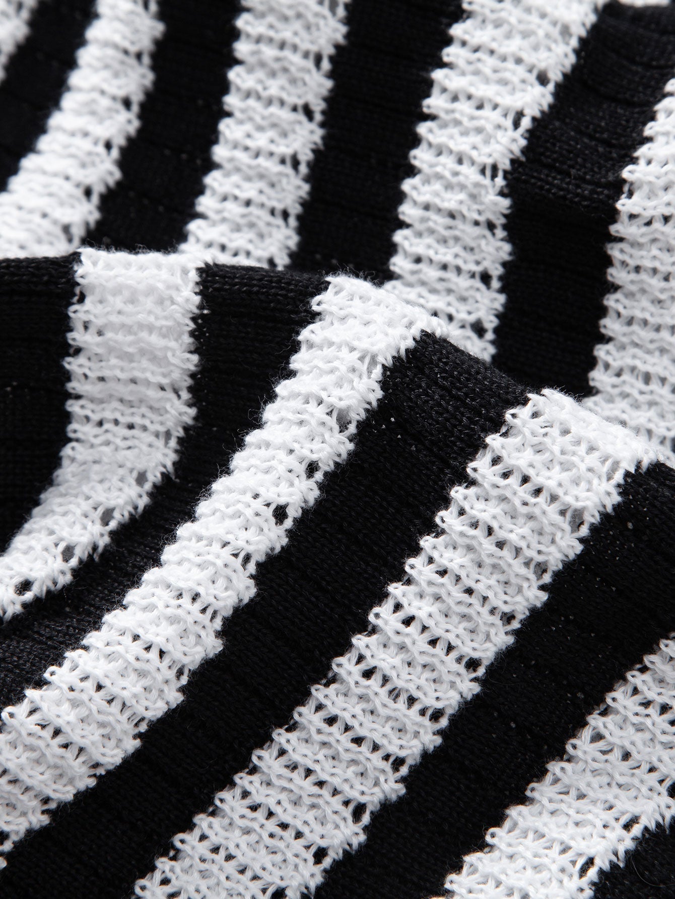 Shirt with Striped Crocheted Drop Shoulder | Last day 80% off!