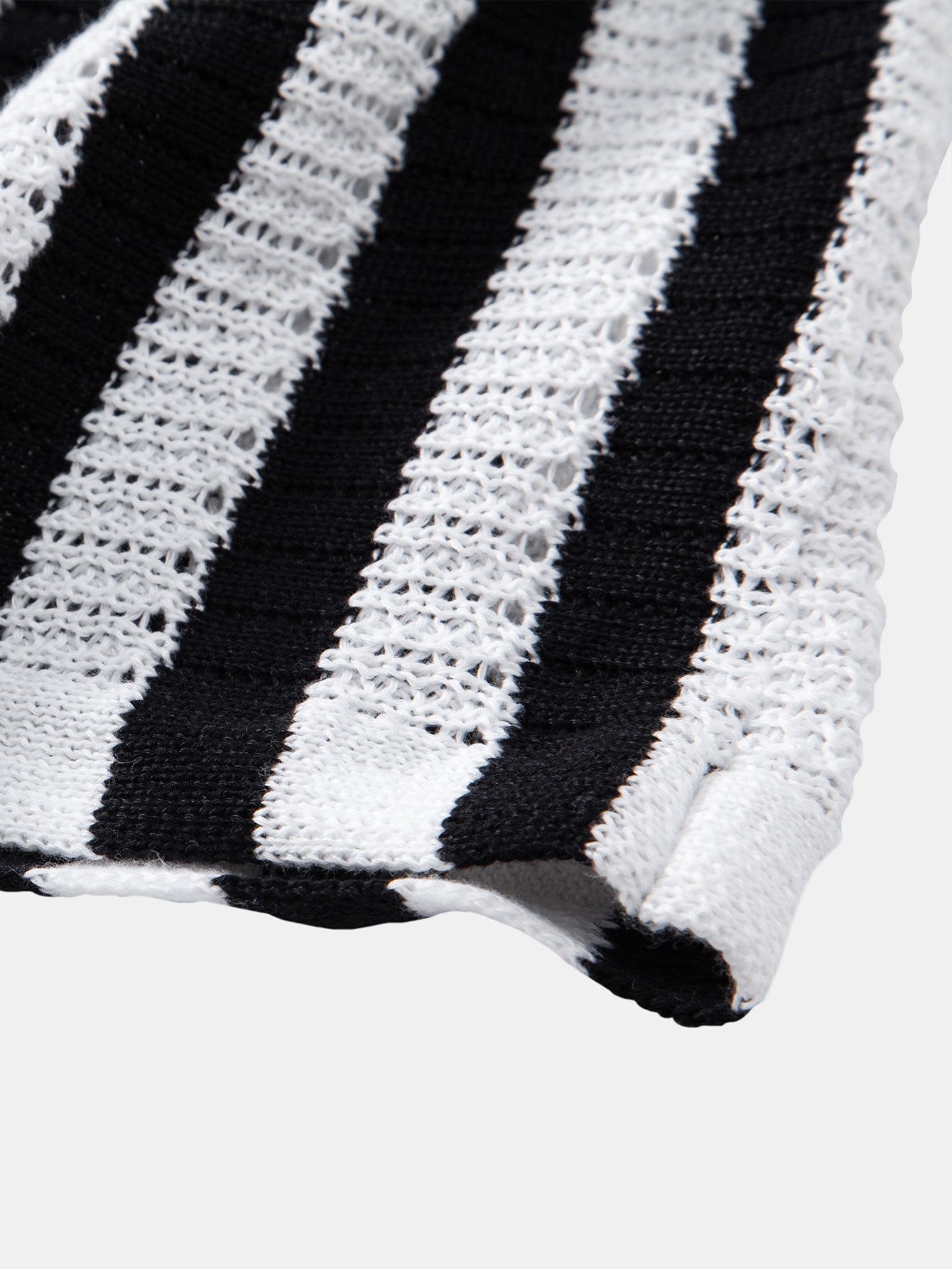 Shirt with Striped Crocheted Drop Shoulder | Last day 80% off!