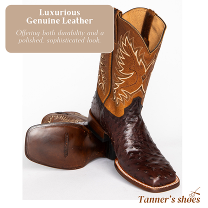 Gustav | Mid-calf Embroidered Leather Boots | Last day 80% off!