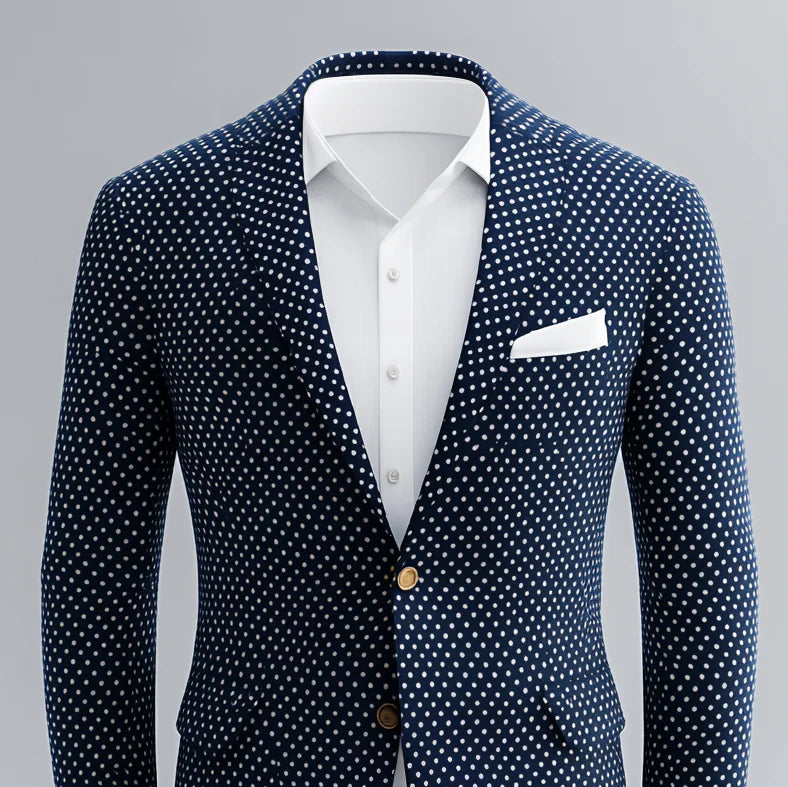 Men's Polka Dot Two-Button Blazer Last Day 80% Off!