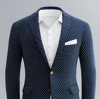 Men's Polka Dot Two-Button Blazer Last Day 80% Off!