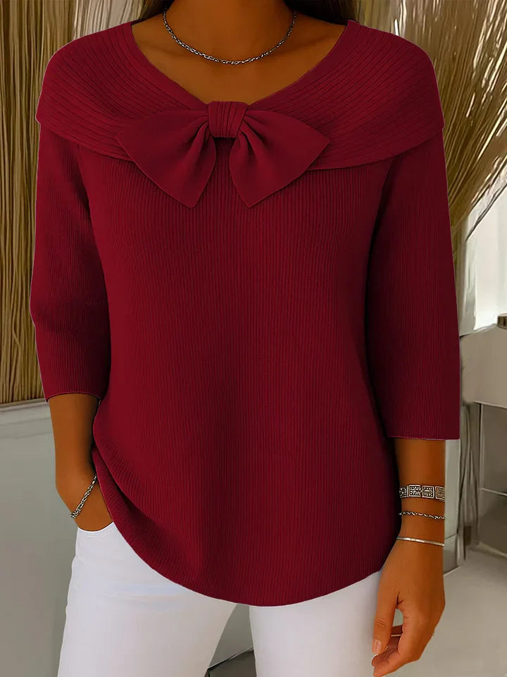 Serenna – Women's Sweater with Bow and Round Neckline | Last Day 80% Off!