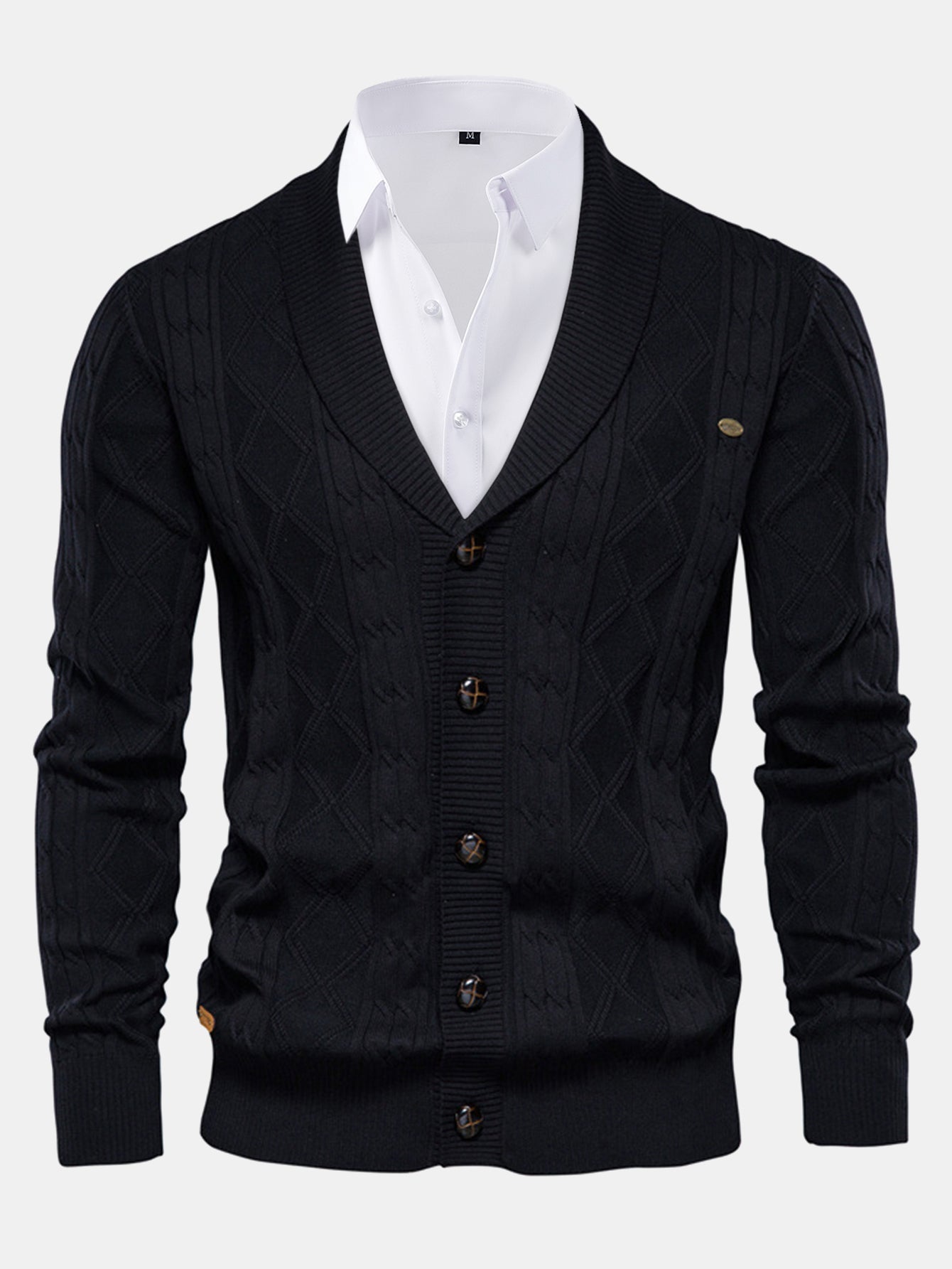Geometric Jacquard Shawl Collar Vest Sweater | Last day 80% off!