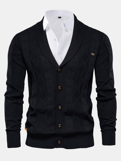 Geometric Jacquard Shawl Collar Vest Sweater | Last day 80% off!