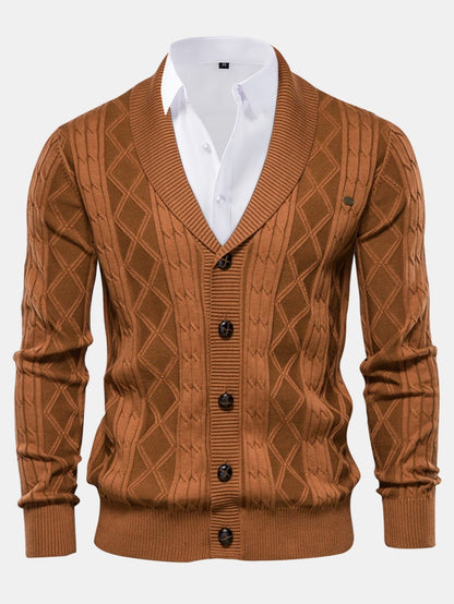 Geometric Jacquard Shawl Collar Vest Sweater | Last day 80% off!