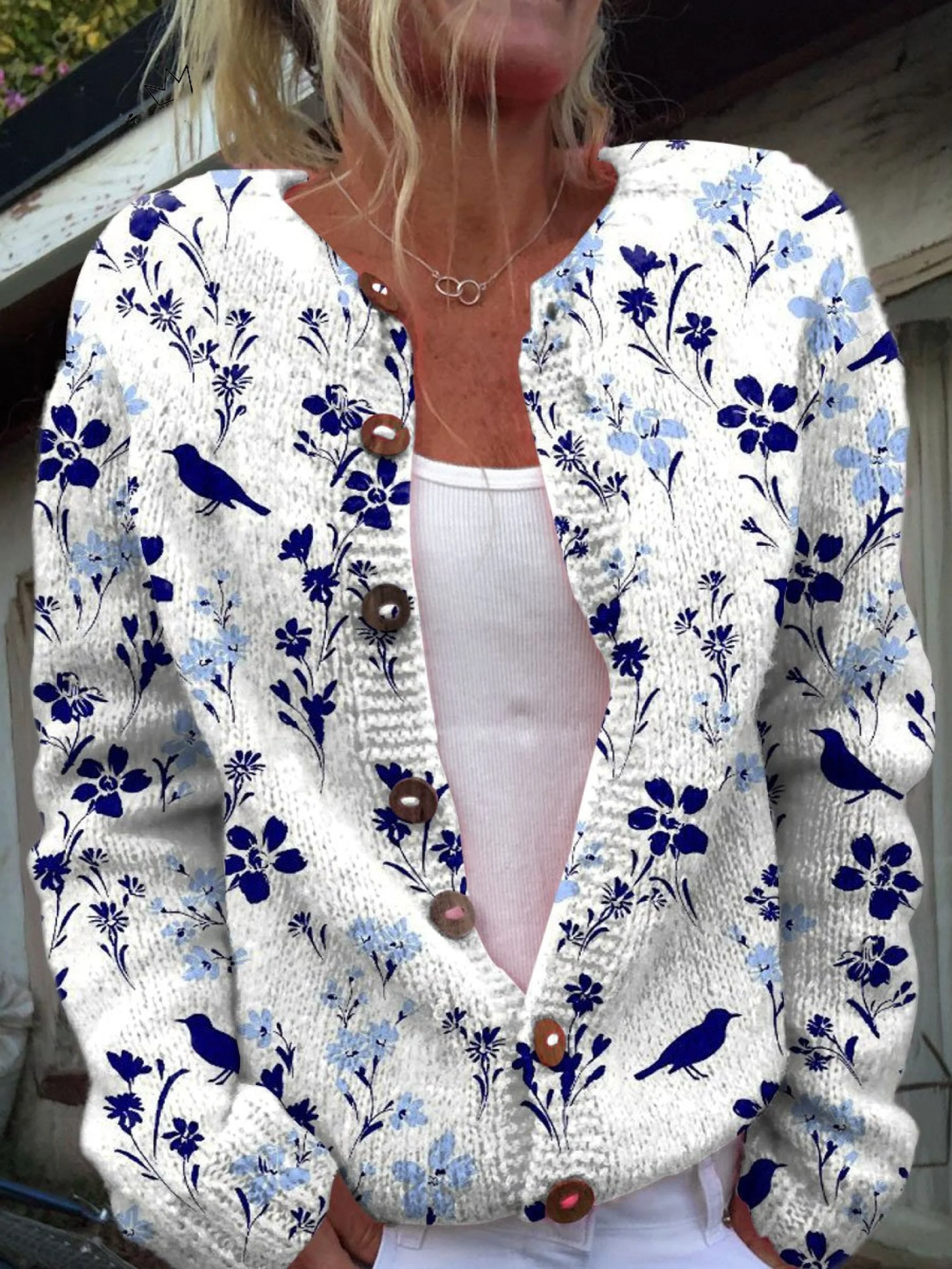 Vintage Flower Art Print Buttoned Cardigan Sweater | Last Day 80% Off!