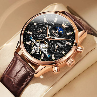 Automatic Mechanical Watch with Leather Strap™ - Wilson | Last Day 80% Off!