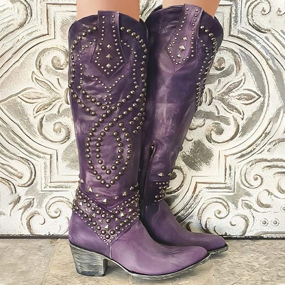 Mary | Western Knee-High Boots | Last Day 80% Off!