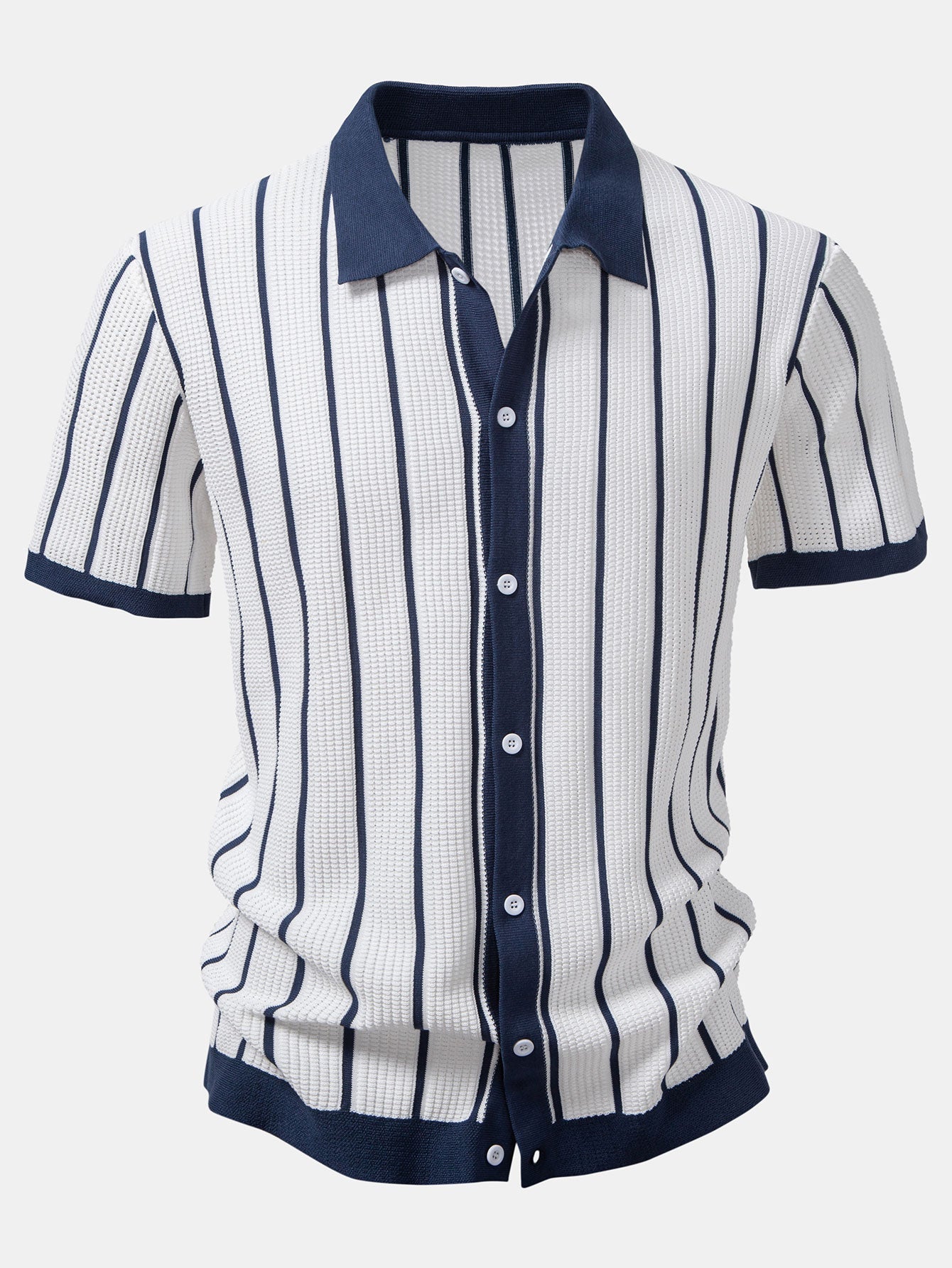 Striped Knit Shirt with Buttons | Last day 80% off!