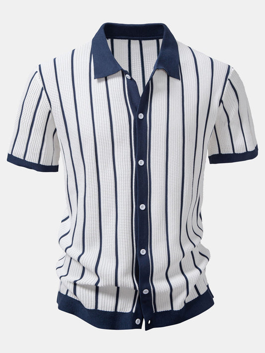 Striped Knit Shirt with Buttons | Last day 80% off!