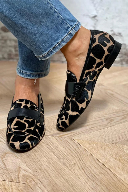 Daphne | Animal Print Loafer With Elegant Detail | Last Day 80% Off!